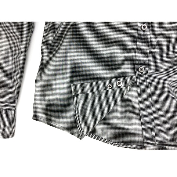 Bruno Black Check Button Fitted Shirt M - Picture 8 of 8